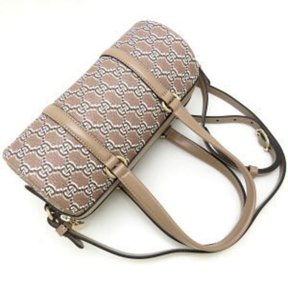Gucci GG Shadow Black Shoulder Bag Leather Toile Taupe - Picture 3 of 9